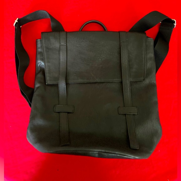 Handbags - Minimalist black leather backpack. Italian leather/Italian made.